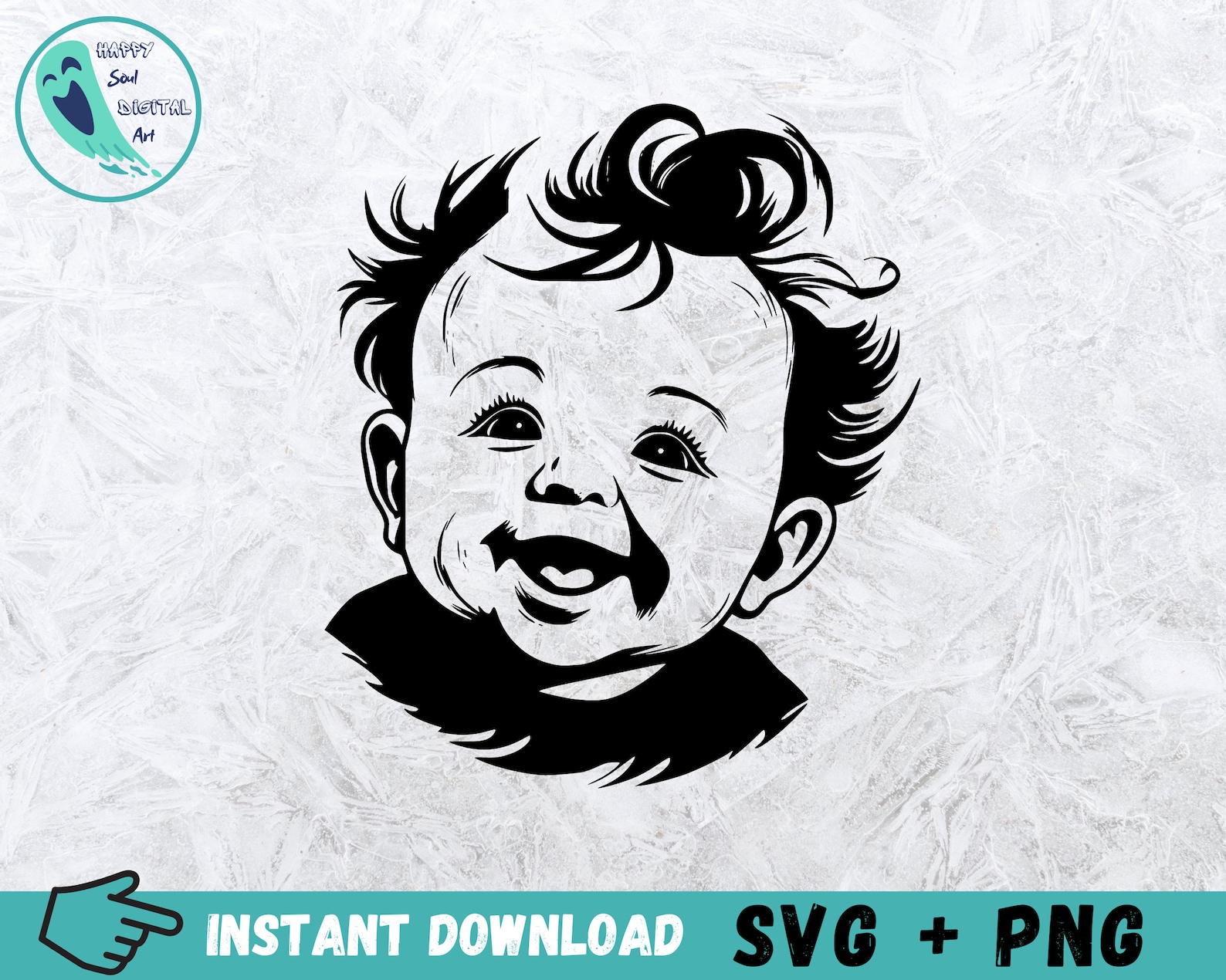 Happy Child Face SVG Bundle: 18 Hand-drawn Designs (digital Download ...