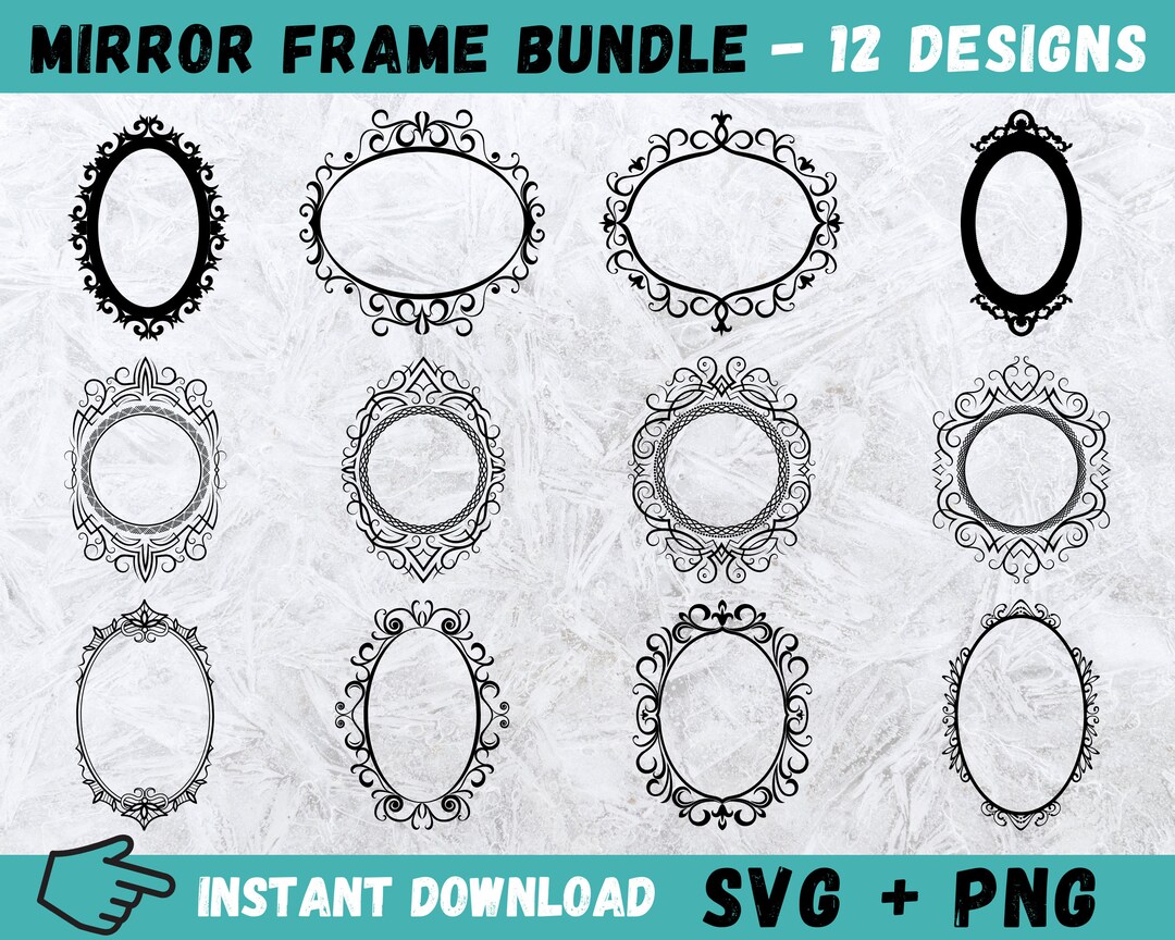 Mirror Frame SVG, Decorative Frame SVG, Oval Frame Svg, Frame Svg
