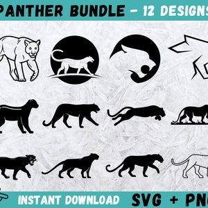 Panther SVG, Panther Cricut, Panther Clip Art, Panther Png, Panther Clipart, Panther Svg Bundle, Panther Cut File,Panther Silhouette, Vector