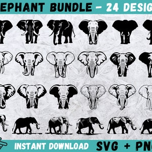 Elefant SVG, Elefant Kopf Cricut, Elefant Kopf geschnitten Datei, Elefant Monogramm, Elefant Silhouette, Elefant geschnitten Datei, Elefant Clipart, Png