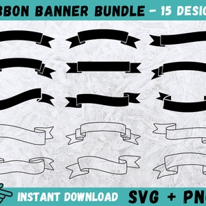 Ribbon Banner Svg, Banner Cricut, Banner Svg Bundle, Banner Clipart, Banner Png, Banner Vector, Banner Outline, Ribbon Svg, Banner Cut File