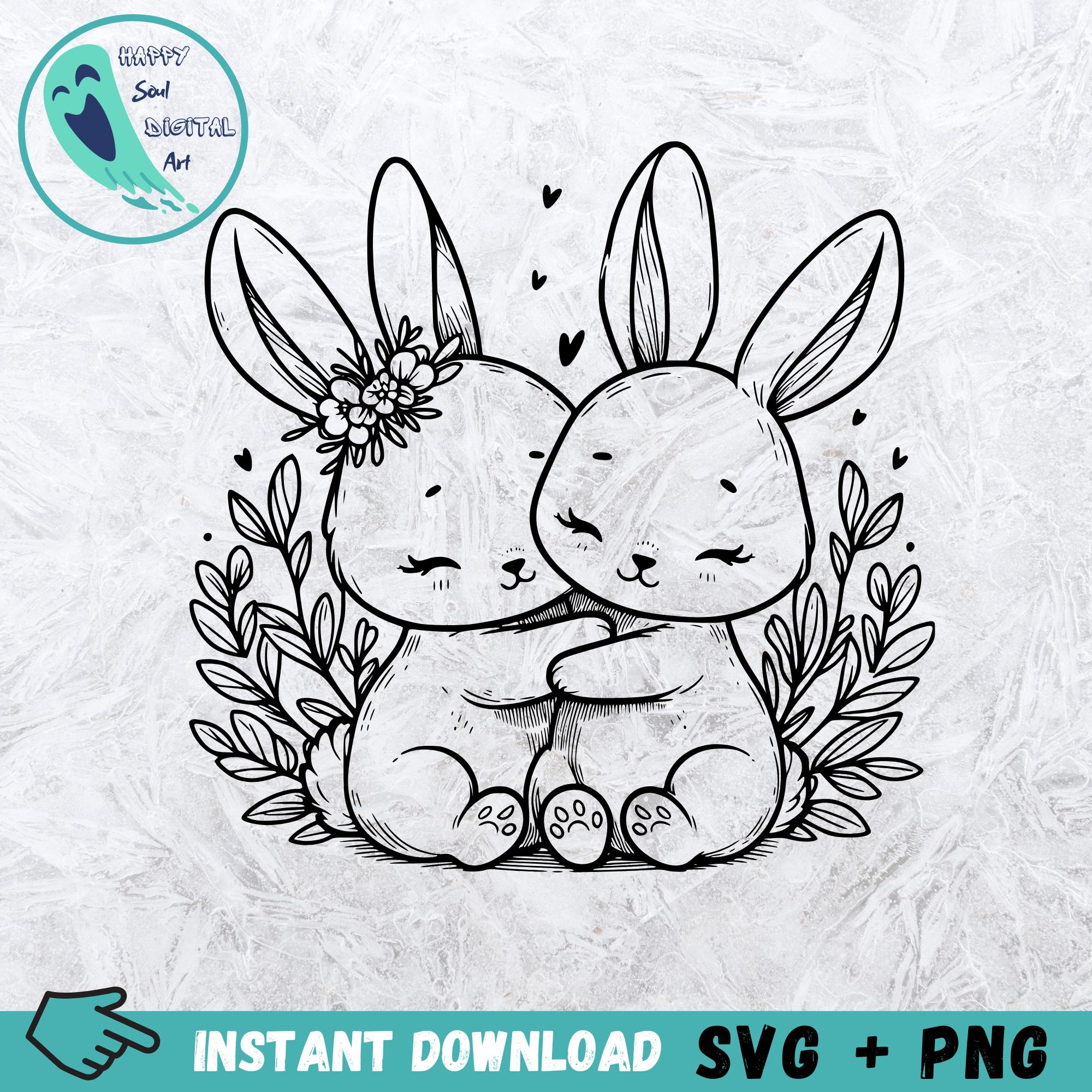 Ink Rabbit Svg Bunny SVG Bundle: 25 Hand-drawn Rabbit Designs (digital Download) - Etsy