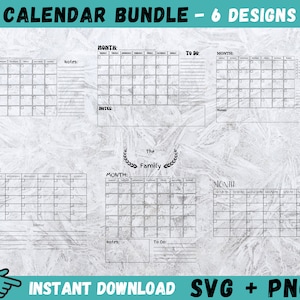 Calendário SVG, Pacote de Calendário Svg, Arquivo de Corte de Calendário, Decoração de Casa Svg, Vetor de Calendário, Calendário Cricut, Calendário de Casa Svg, Silhueta de Calendário
