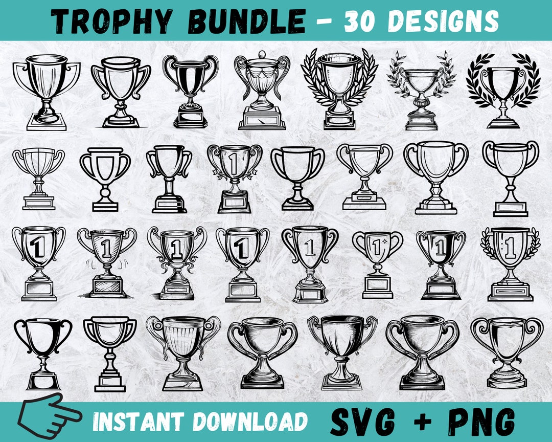 Trophy SVG, Award Svg, Trophy Cricut, Gold Medal Svg, Trophies Vector