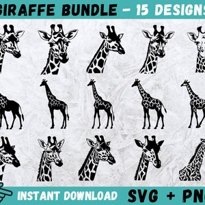 Girafe SVG, SVG visage de girafe, vie sauvage, Svg animal Afrique, Clipart tête de girafe, girafe Cricut, couper des fichiers pour Cricut, Silhouette, Png