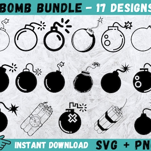 Bomb SVG, Bomb Cricut, Bomb Svg Bundle, Bomb Clipart, Bomb Cut Files, Bomb Silhouette, Bomb Vector, Explosive Svg, Png, Explosives Vector
