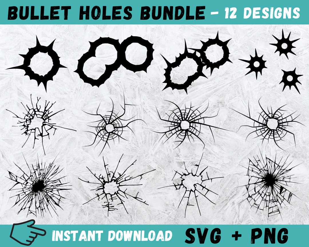Bullet Holes SVG, Bullet Holes Clipart, Bullet Holes Files for Cricut