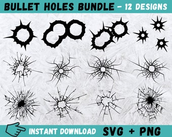 Bullet Holes SVG, Bullet Holes Clipart, Bullet Holes Files for Cricut, Bullet Holes Cut Files, Bullet Hole Silhouette,  Bullet Holes Png