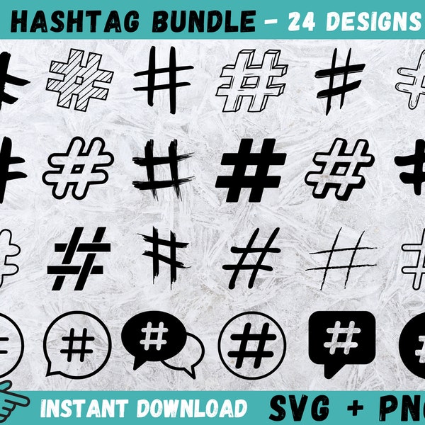 Hashtag SVG, Hashtag Sign Svg, Hashtag Printable, Hashtag Vector, Hashtag File, Social Media Cricut, Silhouette, Instant Download, Svg, Png