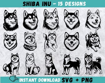 柴犬 SVG クリップアート バンドル: 96 種類の Doge デザイン