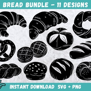 Paquete SVG de pan, SVG de pan, Png de pan, Svg de cesta de pan, Clipart de pan, Svg, Vector de pan, Svg de panadería, Png, Archivos de diseño para Cricut