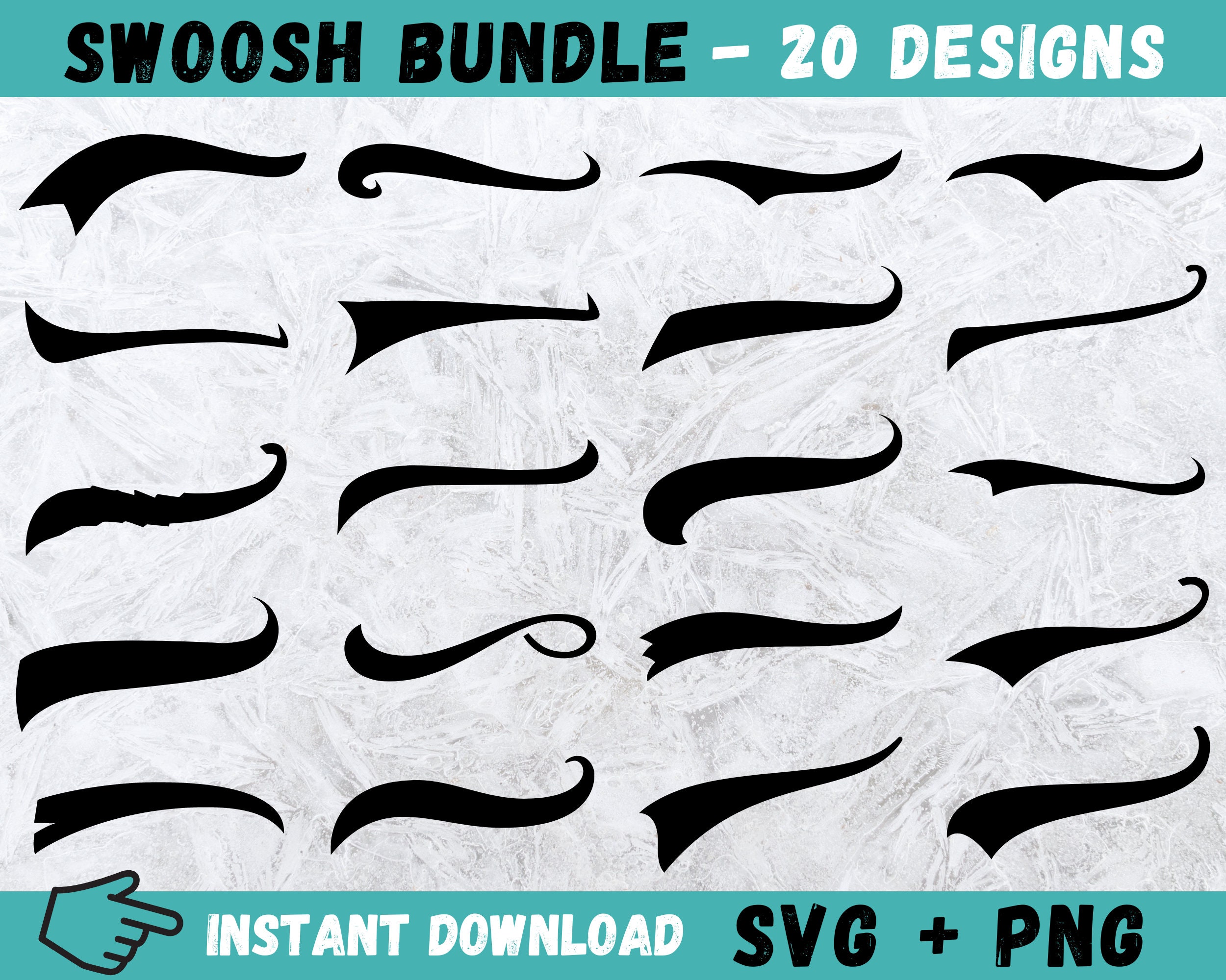 Font Swashes SVG, Font tails swooshes Svg set By SVGPouch