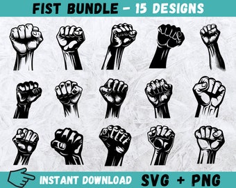 Fist SVG, Pride  Svg, Hand Fist Cricut, Cut Files For Cricut, Fist Silhouette, Raised Fist, Hand Fist Clipart, Vector, Instant Download, Png