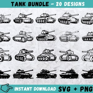 Tank SVG-bundel, militaire tank Cricut, legertank Cricut, tank SVG, tank monogram, tank silhouet, tank gesneden bestand, instant download, vector