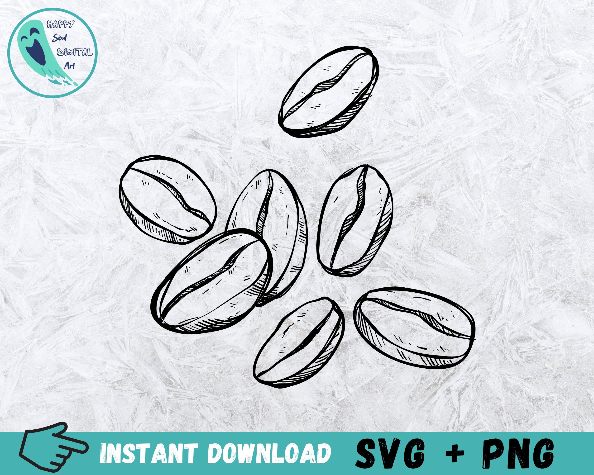 Coffee SVG Bundle, Hand Drawn Clipart (43 Designs) (digital Download ...