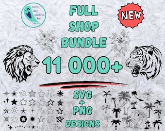 Mega SVG Bundle: 11000+ Designs, Commercial Use (Digital Download)