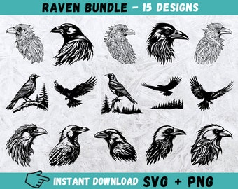 Raven SVG, Raven Head Svg, Raven Cricut, Raven Silhouette, Raven Clip Art, Raven Vector, Raven Cut Files, Raven Clipart, Crow Svg, Vector