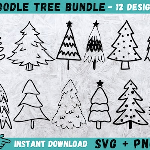 Doodle Tree SVG, Christmas Tree Svg, Christmas Tree Cricut, Christmas Tree Cut File, Christmas SVG, Christmas Tree Clipart,Tree Cut File,PNG