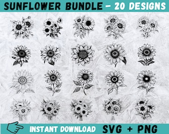 Sunflower SVG, Sunflower Cricut, Sunflower Clipart, Sunflower Cut File, SVG Files for Cricut, Sunflower Silhouette, Flower Svg, Vector, Png