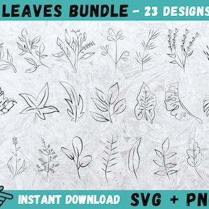 Leaf SVG, Leaves Svg, Hand Drawn Leaves Svg, Leaf Cricut, Leaf Bundle, Leaves Png, Leaves Cut Files, Files For Cricut, Clipart,Leaves Vector