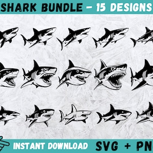 Shark SVG, Shark Jaws Cricut, Shark Svg Bundle, Shark Monogram, Shark Silhouette, Shark Cut File, Shark Clipart, Instant Download,Vector,Png
