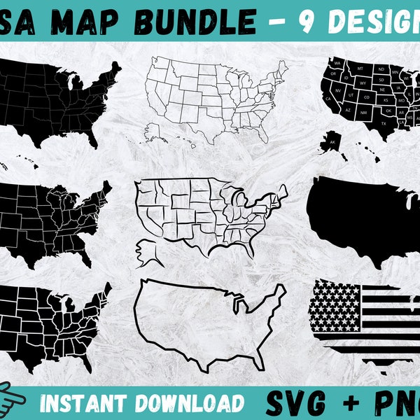 USA Karte SVG, Karte SVG, USA SVG, USA SVG, USA Karte SVG, Staaten Clipart, USA Karte Cricut, Staaten Karte Clipart, Instant Download