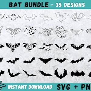 Pakiet Bat SVG, Halloween Bats Svg, Upiorny Bat Svg, Bat Cricut, Nietoperze Svg, Sylwetka Nietoperza, Clipart Nietoperza Halloween, Straszny Nietoperz Svg, Koszulka Nietoperza PNG