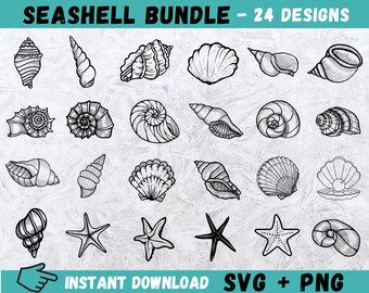 Muschel SVG, Muschel Cricut, Muschel schneiden Dateien, Muschel Silhouette, digitaler Download, Muscheln SVG, Muschel Cricut, Strand SVG, Png