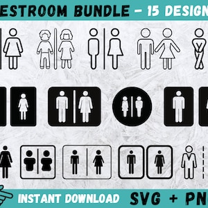 Toilet SVG, toilet teken Svg, toilet Cricut, openbaar teken Svg, badkamer Png, toilet Svg, badkamer teken Svg, silhouet, toilet Vector