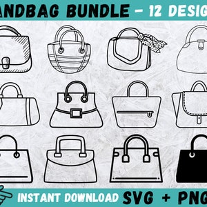 Sac à main SVG, SVG de sac à main, sac à main Svg, Svg de mode, sac à main Circut, Silhouette de sac à main, clipart de sac à main, fichier numérique, téléchargement immédiat, Png