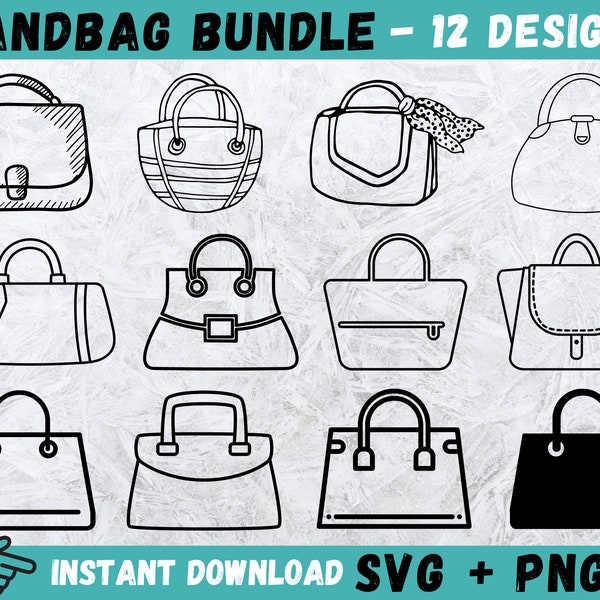 Handbag SVG, Purse SVG, Hand Purse Svg, Fashion Svg, Purse Circut, Handbag Silhouette, Handbag Clip Art, Digital File, Instant Download, Png