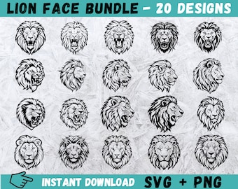 Lion SVG, Lion Head Cricut, Lion Head Svg Bundle, Lion Head Svg, Lion Head Monogram, Lion Head Silhouette, Lion Head Cut File, Lion Clipart