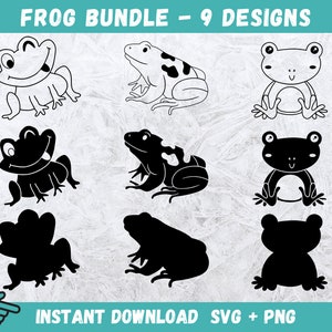Frog SVG, Frog Clipart, Toad Svg, Cute Frog Svg, Frog Png, Frogs Svg, Svg Files For Cricut, Silhouette, Amphibian Svg, Frog Decal, Svg, Png