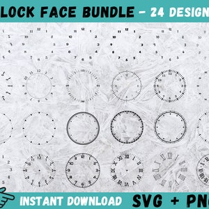 CLOCK FACE SVG Bundle, Clock face clipart, Clock face svg for Cricut, Clock  face svg cut files, clock face silhouette