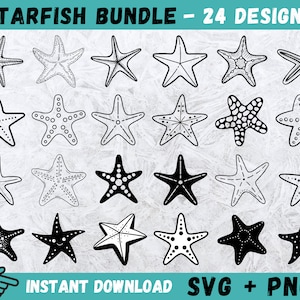 Starfish SVG, Starfish Cricut, Starfish Cut Files, Starfish Silhouette, Digital download, Sea Shells Svg, Sea Shell Cricut, Beach Svg, Png