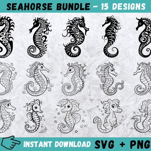 Seahorse SVG, Seahorse Clipart, Seahorse Cut File, Seahorse Cricut, Sea Creature Svg, Ocean Svg, Ocean Life Svg, Digital Download, Vector