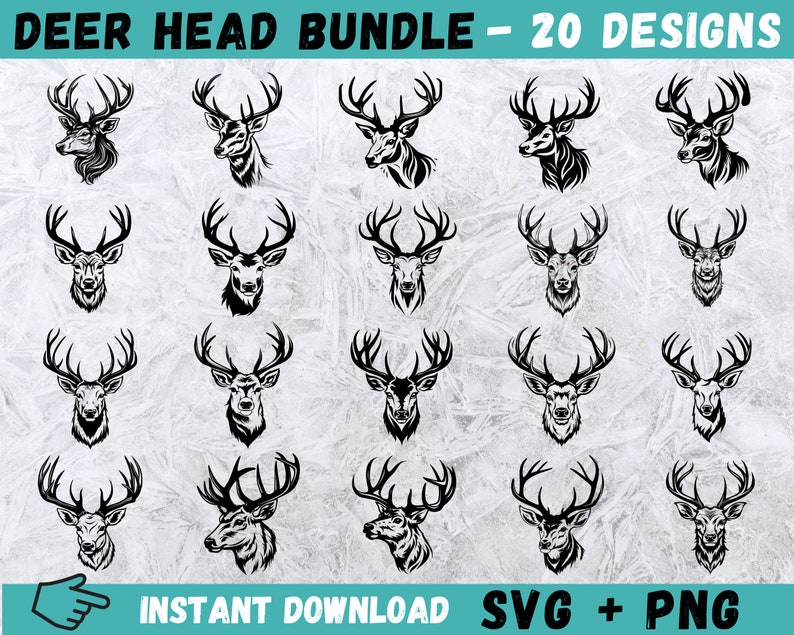 deer head bundle svg files