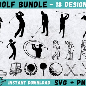 Golf SVG, Golf Clipart Svg, Golf Ball Svg, Golf Club Cut File, Golf Silhouette, Golf Ball Cricut, Golf Clip Art, Golf Dad Svg, Vector, Png