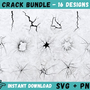 Cracked Glass Svg, Cracks Svg, Crack Clipart, Crack Svg, Broken Glass Svg, Cracked Svg Bundle, Cracked Silhouette, Digital Download, Svg,Png