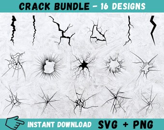 Cracked Glass Svg, Cracks Svg, Crack Clipart, Crack Svg, Broken Glass Svg, Cracked Svg Bundle, Cracked Silhouette, Digital Download, Svg,Png