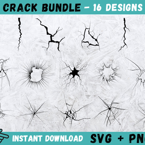 Cracked Glass Svg, Cracks Svg, Crack Clipart, Crack Svg, Broken Glass Svg, Cracked Svg Bundle, Cracked Silhouette, Digital Download, Svg,Png