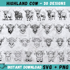 Highland Cow SVG, Highland Cow Cricut, Cow Head SVG, Cute Cow Svg, Cattle Vector, Cow Head Clipart, Cattle Silhouette, Files for Cricut, Png