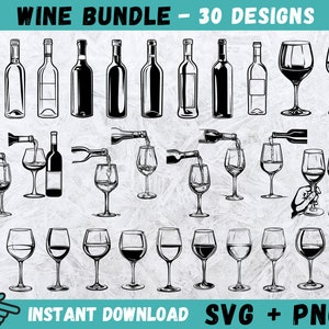 Wijn SVG, wijn Svg-bundel, fles SVG, wijnglas gesneden bestand, Cheers SVG, wijn Cricut, wijn vector, wijn digitale download, wijn silhouet, png