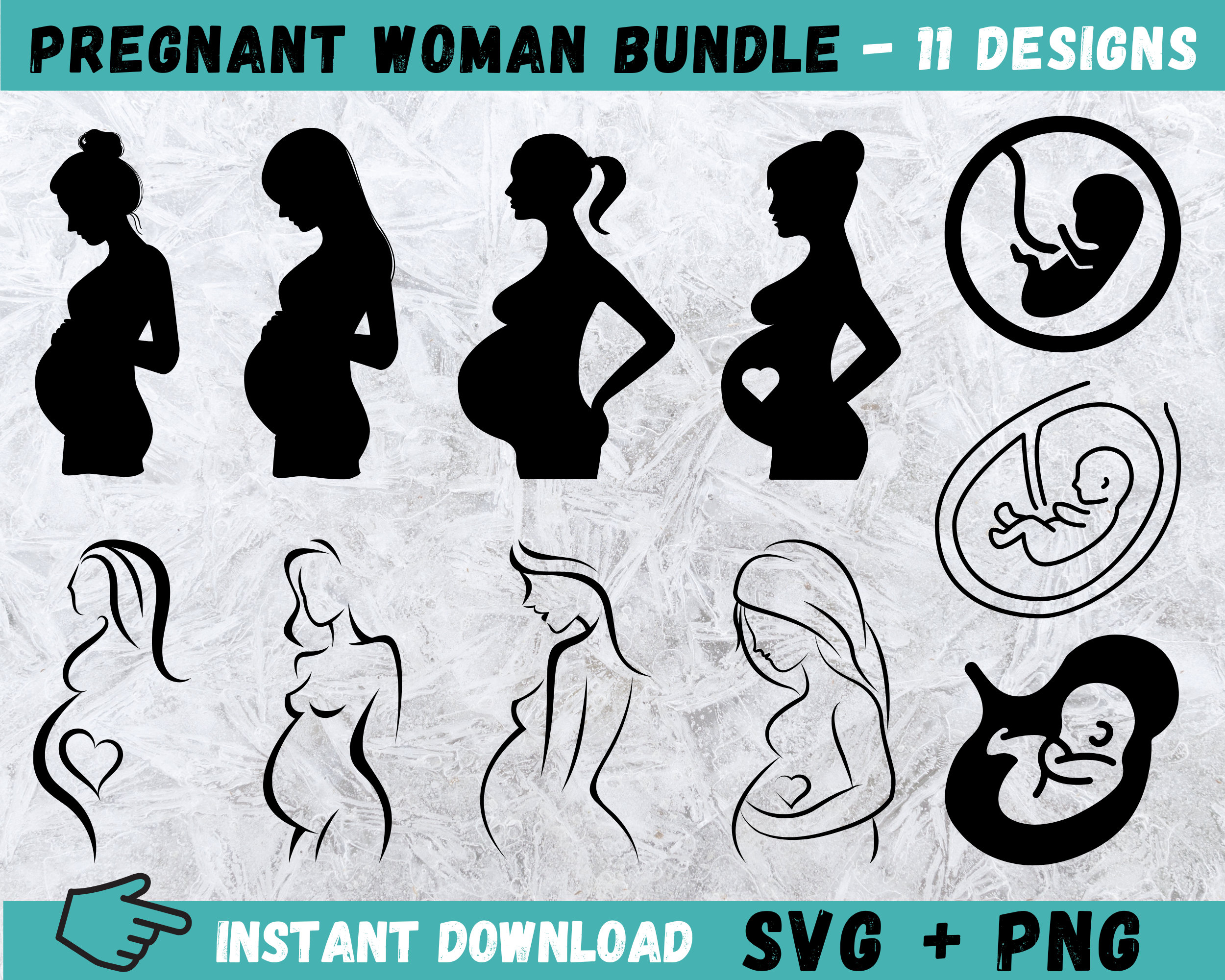 Pregnant Woman SVG, Pregnancy Svg, Silhouette Pregnant Woman, Mom