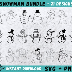 Snowman SVG, Snowman Clipart, Snowman Cut Files, Christmas Clip Art, Snowman Silhouette, Snowman Vector, Winter Svg, Christmas Svg, Snow Svg