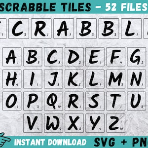 SCRABBLE TILES Svg Files, Scrabble Tiles Svg, Files for Cricut, Scrabble Clip Art, Scrabble Tiles Clipart, Scrabble Letters Svg, Vector, Png