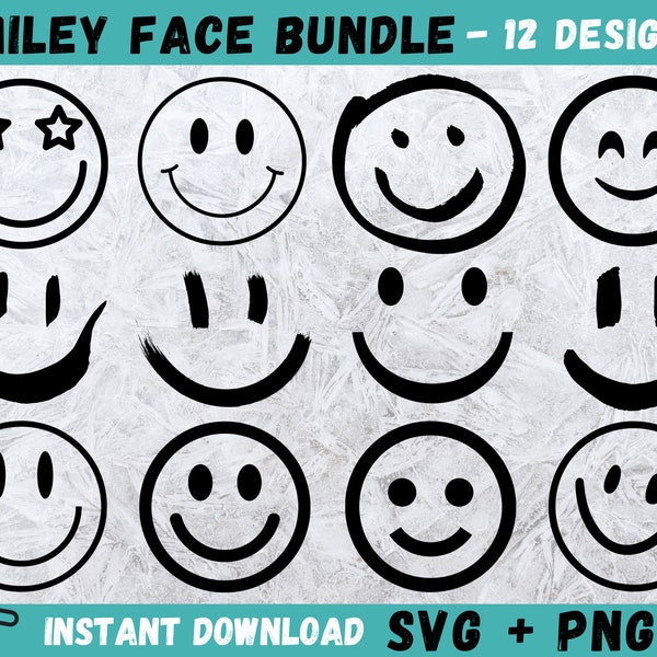 Smiley Face SVG, Smiley Svg, Smiley Face Cricut, Happy Face SVG, Smile SVG, Emoji Svg, Smiley Face Silhouette, Digital Download, Svg, Png