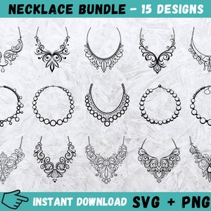 Necklace Svg, Pearl Necklace Svg, Jewelry Svg, Necklace Cricut, Necklace Cut File, Necklace Clipart, Instant Download, Cutting File, Vector