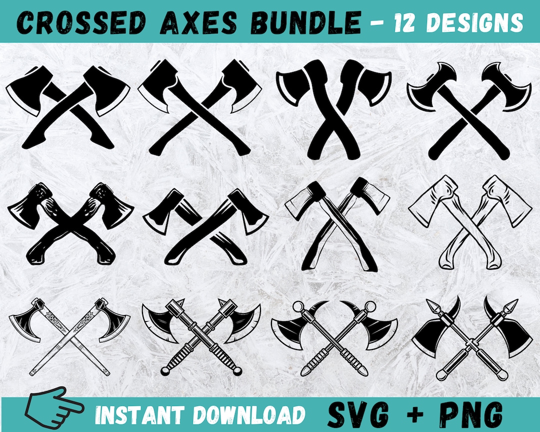 Crossed Axes SVG, Axe SVG Bundle, Axe Cricut, Crossed Axes Clipart