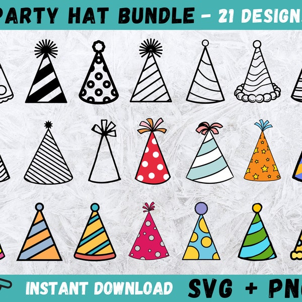 Party Hat SVG, Birthday Hat Svg, Party Hat Clipart, Party Hat Cut Files For Silhouette, Files for Cricut, Celebration Svg, Party Hats Vector